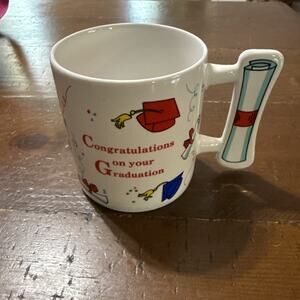 Congratulations on your Graduation White Mug Russ Flat Handle